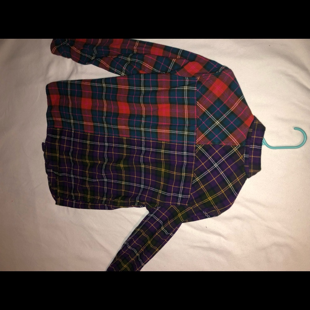 Different pattern button up shirt